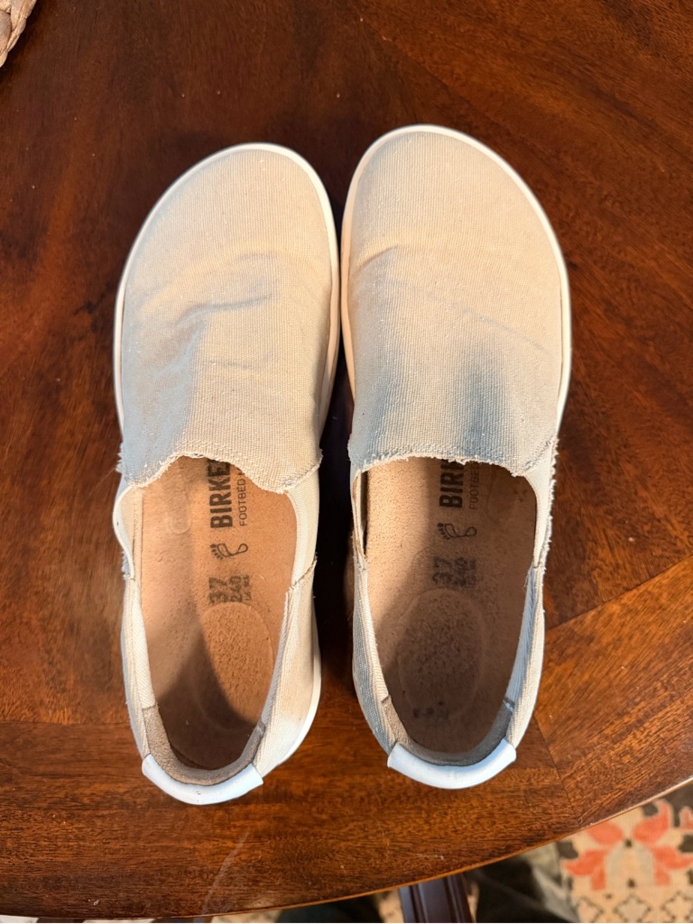 Birkenstock Slip-On Canvas Shoes in Light Beige -EU 37 US 7-7.5